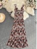 Abstract V -Neck Sleeveless Summer Dress